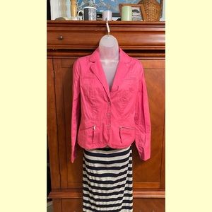 Pink Ann Taylor Loft  Blazer with cute snap closures !